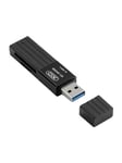 XO USB 3.0 memory card reader 2W1 (black) - USB Stick