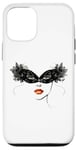 Coque pour iPhone 12/12 Pro Masque vénitien, joli visage, femme, Venise, Italie