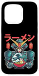 Coque pour iPhone 15 Pro Ramen japonais Mecha Robot géant La grande vague Anime