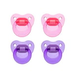 Wee Baby (Pack de 4) Tétine pour bébé | Tétine de dentition durable et attrayante avec tétine orthodontique en silicone pour des dents saines | Tétine pour nouveau-né avec trous d’aération