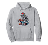 Gamer Skeleton Headphones Video Game Design. Pullover Hoodie