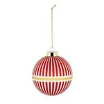 Alessi Delight NZ04 2, Christmas Tree Bauble, in Blown Glass, Diameter 9 cm, Red, White, Gold