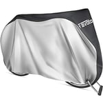 Favoto Housse de Vélo Extérieure, Bâche de Protection de Bicyclette Imperméable Anti Poussière Pluie UV Neige pour VTT et Vélo de Route Montagne, 200x70x110cm Noir+Argent