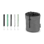 Brabantia Protective Cover for Rotary Dryer Washing Lines & Premium Peg Bag - with Closing Cord - Durable and Weather Resistant - Storage for up to 150 Pegs - Rotary Dryer - Black - 28 x 18 x 17.5 cm