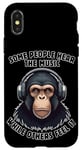 iPhone X/XS Monkey Headphones Music Lover Design Case