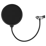 TIGER MSA21-BK Microphone Pop Filter - Double Layer Sound Shield - 360 Degree Flexible Gooseneck for Blue Yeti, AKG, Samson, Audio Technica and Focusrite Mics