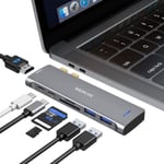 Adaptateur Macbook Pro/Air 7 en 1 Compatible avec MacBook Pro 2020-2016 MacBook Air 2020-2018, Type C vers 4K HDMI, USB-C 100W.