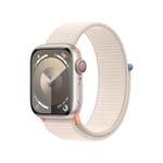 Apple Watch Series 9 Cellular 41mm Aluminium Stjerneskinn med Stjerneskinn Sport Loop