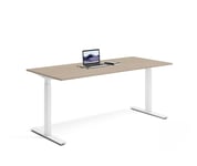 Wulff Hev senk skrivebord 180x80cm Färg på stativ: Sølvgrå - bordsskiva: Sort