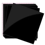 Prime Vinyl Permanent Vinyl, 7 Pack Glossy Black Self Adhesive Vinyl- 6 Vinyl Sheets 12" x 12" & 1 Transfer Tape Sheets- Vinyl Sheets for Cricut, Party Decoration, Craft Cutter, Car Decal