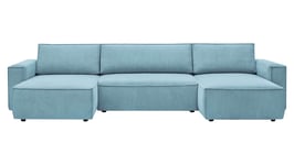 Canapé d'angle convertible 5 places BOBOCHIC NIHAD coloris bleu