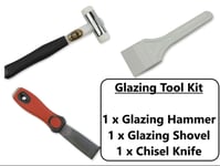 Glazing Tools Kit Includes 1 X Glazing Shovel 1 X Thor Hammer - 1 X Chisel Knife