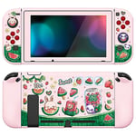 PlayVital ZealProtect Coque pour Nintendo Switch,Cover de Protection pour Switch avec Protection d'écran en Verre Trempé&Capuchon Joystick&Caps Boutons Direction ABXY-Pastèque Friandises Sucrées