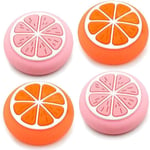 Capuchon Du Bouton Du Contrôleur,Lot de 4 capuchons pour manette Nintendo Switch/Switch Lite, Joy-Con,Motif fruits Rose + orange.