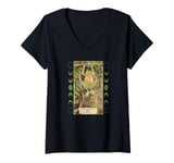 Womens The Hanged Man Frog Tarot Style Graphic, Cool Novelty Frog V-Neck T-Shirt