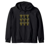 Hanukkah Candles Festival Of Light Hanukkah Menorah Zip Hoodie