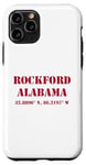 Coque pour iPhone 11 Pro Rockford Alabama Coordonnées Souvenir