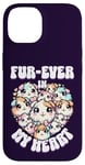 Coque pour iPhone 14 Fur-ever in My Heart Kawaii Cochon d'Inde Cœur