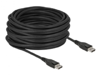 Delock - DisplayPort-kabel - DisplayPort (hane) till DisplayPort (hane) - DisplayPort 1.4 - 15 m - aktiv, 8K60 Hz (7680 x 4320) stöd, 5K120 Hz (5120 x 2880) stöd, 4K240 Hz (3840 x 2160) stöd - svart