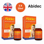 2x Abidec Kid and Baby Multivitamin Drops Healthy Growth Contains Vitamin - 25ml