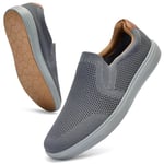 Puxowe Mocassins Slip-on pour Hommes Baskets en Maille Respirantes et Confortables Chaussures de Marche Légères et Décontractées 40 EU Gris Foncé