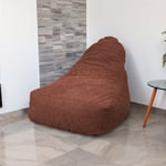 Pouf fauteuil XXL d'intérieur en tissu sherpa - 120x70x90 cm - Terracotta