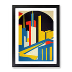 The Abstract Architecture No.2 Skyscraper Framed Print for Living Room Bedroom Home Office Décor, Wall Art Picture Ready to Hang, Black A4 Frame (34 x 25 cm)