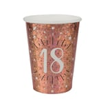 10 GOBELETS CARTON ÂGE 18 ANS 27CL OR ROSE