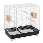 Ferplast Cage à Oiseaux SONIA LARGE Grande Cage pour Oiseaux, Perruches, Perroquets, Toui, Calopsittes, en Métal, Accessoires inclus Mangeoires rotatives Perchoirs, 72 x 44 x h 75,5 cm.