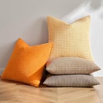 MIULEE Lot de 4 Housse de Coussin Granulé Taie d'oreiller Velours Cotêlé Décoratif en Polyester pour Canapé Salon Sofa Bureau Lit Chambre 45x45CM Orange