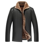 Men Jacket Casual Overcoat Pu Leather Slim Windbreak Winter Velvet Warm Outwear