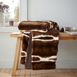 Catherine Lansfield Flint Cosy Faux Fur 130x170 cm Blanket Throw Chocolate