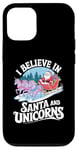 iPhone 12/12 Pro I believe in Santa and unicorns funny Santa xmas pajamas Case