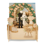 Happy Ever After Bride & Groom Wedding 3D Pop Up Greeting Card By Alljoy Cards