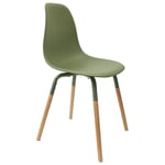 Chaise scandinave pieds métal et bois de hêtre Phenix (Lot de 2) - Vert