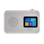 groov e Berlin DAB & FM Digital Radio - Colour Screen LCD Display - Built-In Alarm Clock & Bluetooth Connectivity - Mains or Battery Operated - Portable Radio - 60 Preset Stations - White