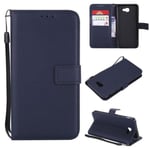 Coque Samsung Galaxy A5 2017 Etui Housse Flip Portefeuille Rétro PU Cuir Case Etui à Rabat Antichoc Cover - Bleu Foncé[5836]81651