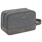 WANDF Trousse de Toilette de Voyage pour Hommes Trousse Toilette Suspendue Organisateurs de Toilettes en Toile Résistant à l'eau Trousse de Rasage pour Accessoires de Toilette(Gris)