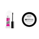 NYX Professional Makeup Colle Fixatrice à Sourcils Teintée, Tenue 16H, Formule Vegan, Teinte : Transparent & Poudre de Finition Compacte Perfectrice de Teint High Definition, Teinte : Translucide