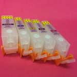 5 Refillable ARC Cartridges For Canon Pixma MG 5550 MG5550 MG5650 PGI 550 CLI551