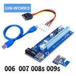 009s Extension PCI-E carte PCI Express Riser ver 006 007 008s 009s 1x à 16x usb 3.0 SATA à 4 broches IDE Molex alimentation Machine mineur BTC Nipseyteko