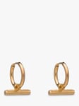 Rachel Jackson London Mini T Bar Huggie Hoop Earrings, Gold