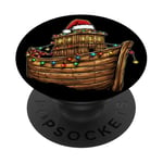 Chapeau de Noël Arche de Noé PopSockets PopGrip Adhésif