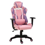 Ergonomisk Gamingstol med Massage, Rosa/Lila