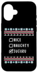 Coque pour iPhone 16 Gentil Coquin Noël Suguru Pull Moche