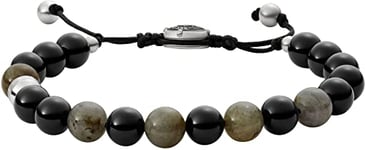 Diesel Bracelet for Men Beads, L 165mm-250mm x W 8mm x H 8mm black Semi-Precious Bracelet, DX1325040