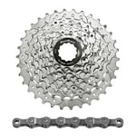 Cassette et chaine  9v. vtt sunrace csm96/cnm94 - 11-34dts (compatible shimano)