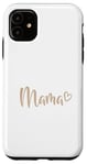 Coque pour iPhone 11 Cœur beige blanc maman