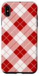 Coque pour iPhone XS Max Plaid rouge, carreaux de Noël, rouge et blanc, hygge nordique