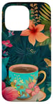 Coque pour iPhone 14 Pro Max White Pop Art Tropical Magic Book Floral Coffee Books